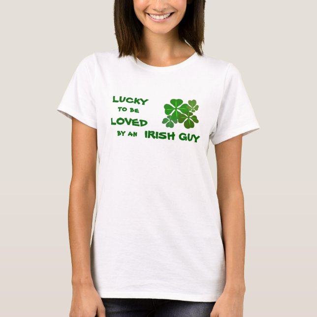 Camiseta Afortunado para ser trébol irlandés amado (Anverso)
