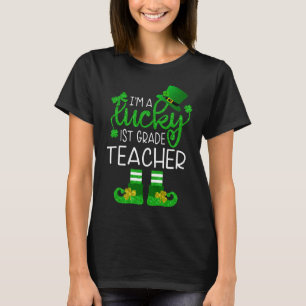 Camiseta Afortunado profesor de primer grado Leprechaun