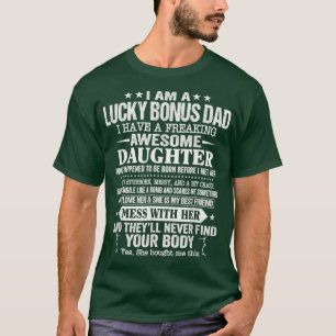 Camiseta Afortunado regalo de papá de hija hijo padre de es
