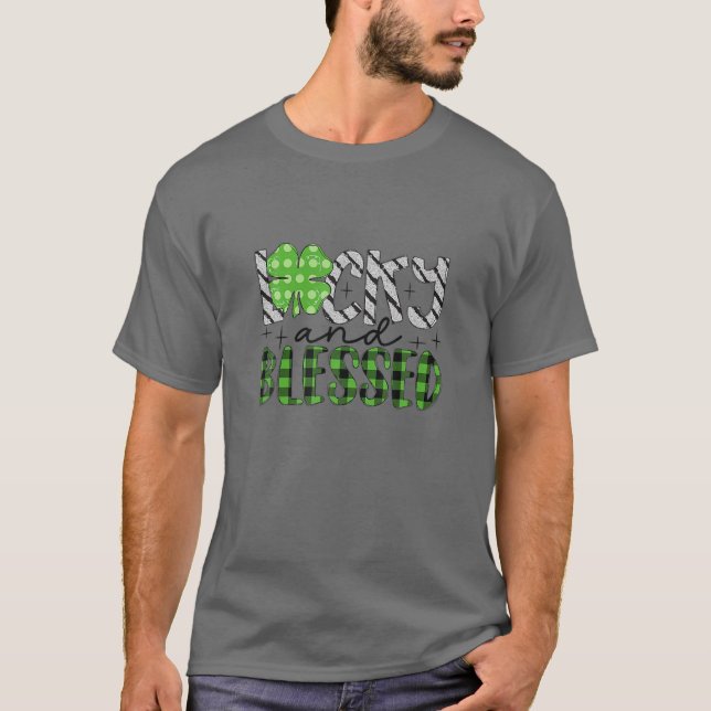 Camiseta Afortunado Y Bendecido Búfalo De San Patricio Plai (Anverso)