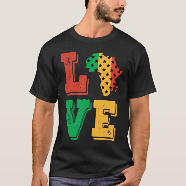 Camiseta África adora la orgullosa historia negra afroameri (Anverso)