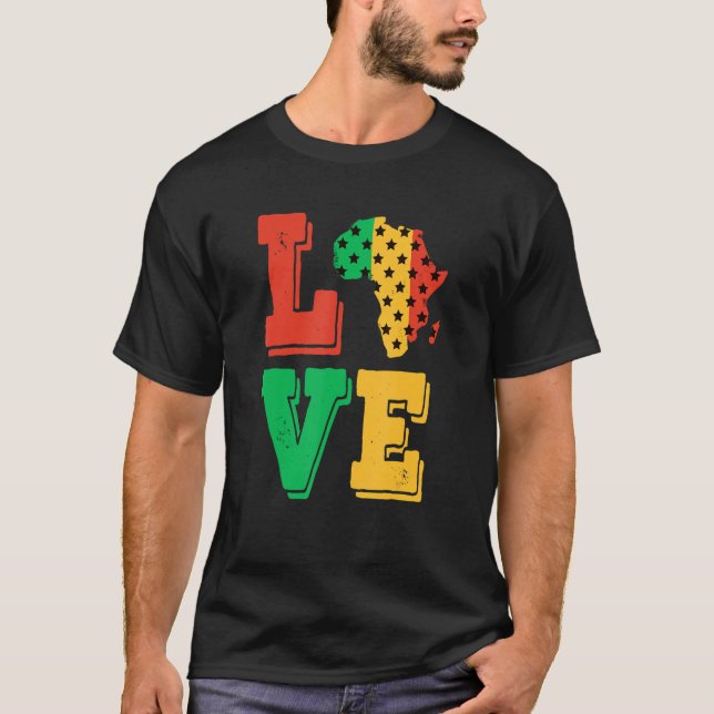Camiseta África adora la orgullosa historia negra afroameri (Anverso)