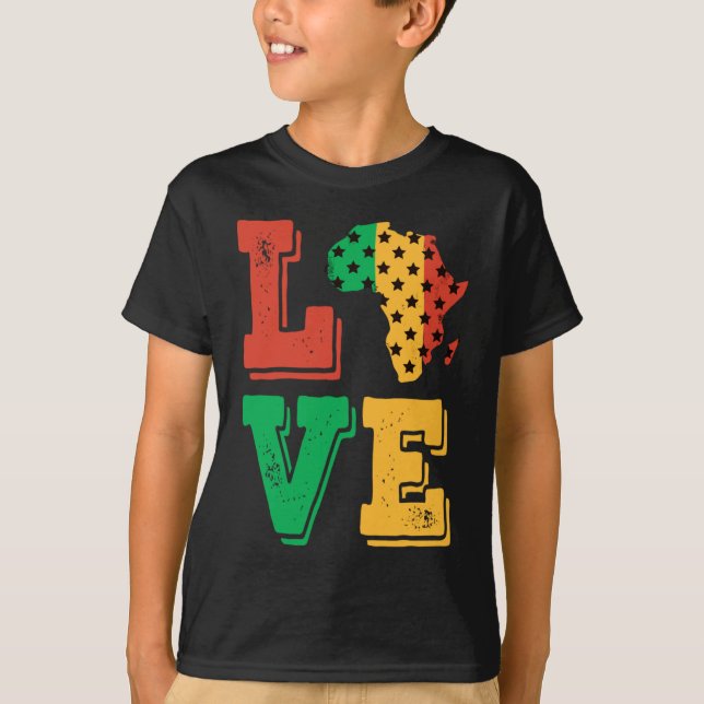 Camiseta África adora la orgullosa historia negra afroameri (Anverso)