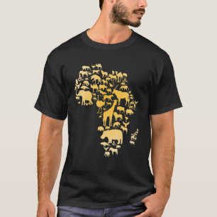 Camiseta Africa Animal Map Silhouette African