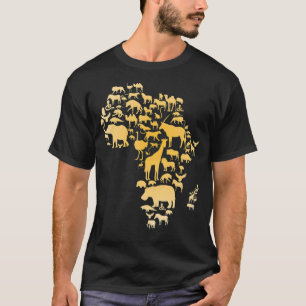 Camiseta Africa Animal Map Silhouette African