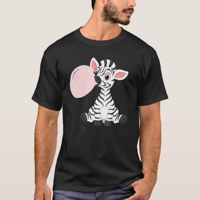 Camiseta África Animal Rosa Bubblegum Baby Zebra (Anverso)
