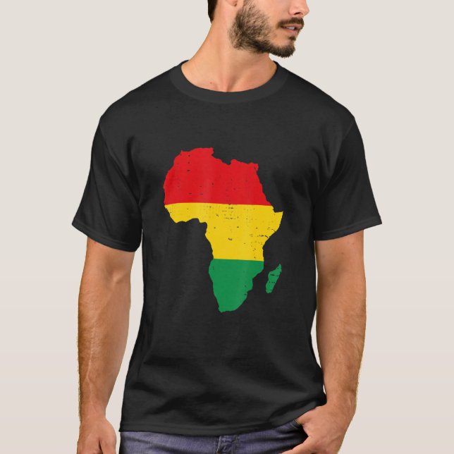 Camiseta África Bandera Negra Mes de Historia Negra Orgullo (Anverso)