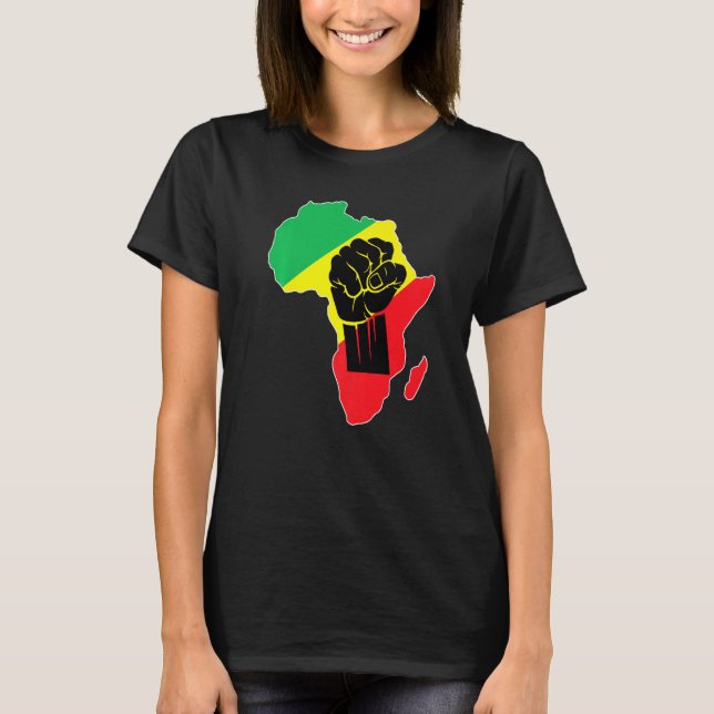 Camiseta Africa Black Power Africa Map Fist African PriOrly (Anverso)