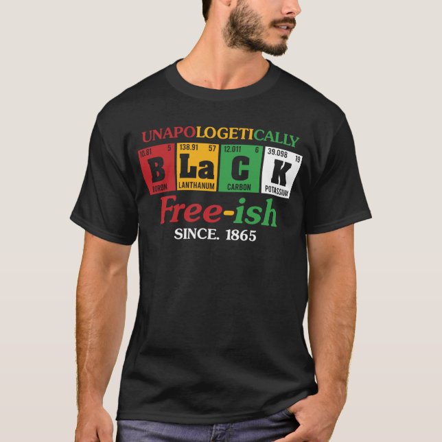 Camiseta Africa Black Unapologetically Free-ish Since 1865  (Anverso)