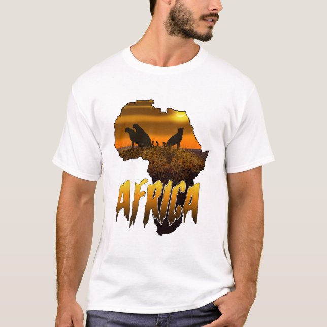 Camiseta Africa Cheetahs Sunset Silhouette (Anverso)