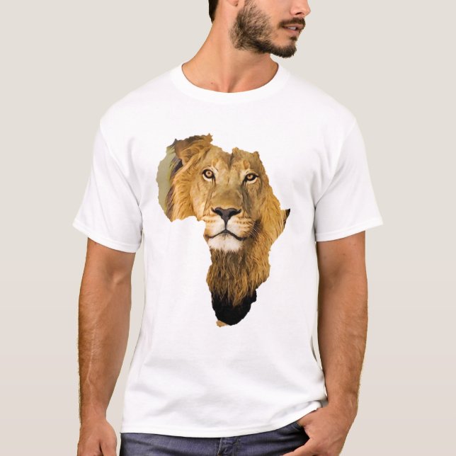 Camiseta África Continente Animal de León Africano (Anverso)