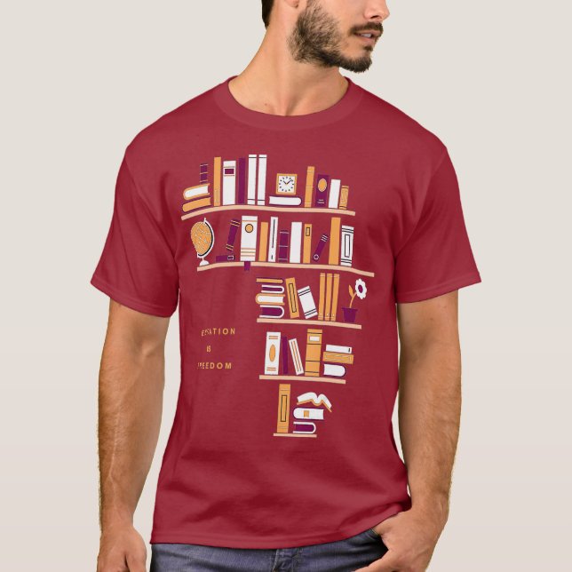 Camiseta Africa Education Is Freedom Library Book (Anverso)