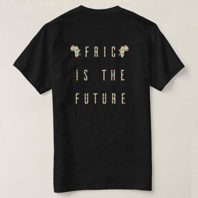 Camiseta África es la futura (el color) (Reverso del diseño)