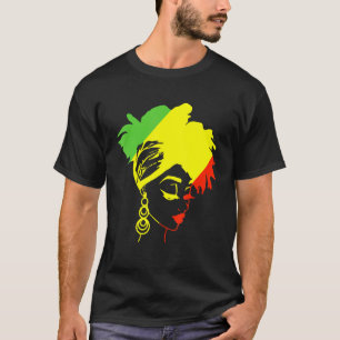 Camiseta Africa Flag Afro Black Woman Mes de Historia Negra