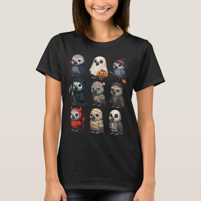 Camiseta África G Parrot Bird Witch Zombie Halloween Costu (Anverso)