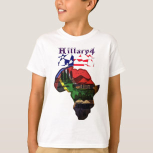 Camiseta Africa Hillary USA para Presidente más fuerte junt