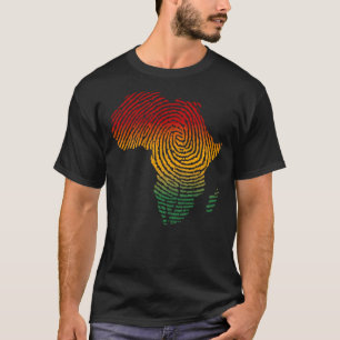 Camiseta África huellas digitales Bandera africana ADN del