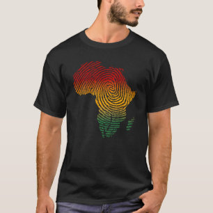 Camiseta África huellas digitales Bandera africana ADN del 