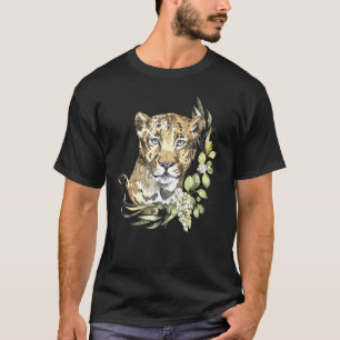 Camiseta Africa Leopard I Big Cat I Wildflowers I Watercolo