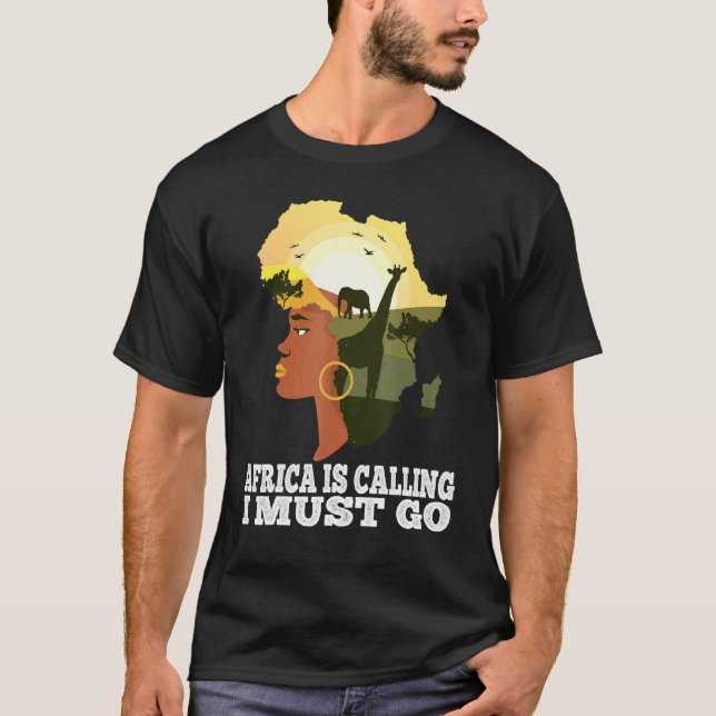 Camiseta África llama continente africano de mapas (Anverso)