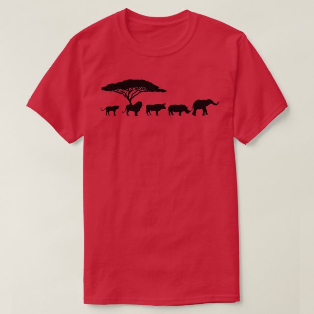 Camiseta África: Los cinco grandes animales diseñan niños p (Diseño del anverso)