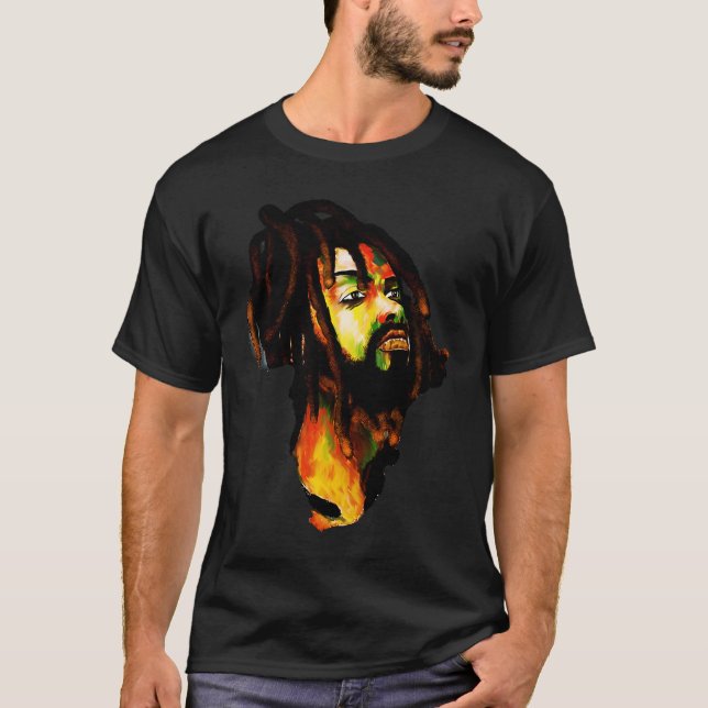 Camiseta Africa Map African Man Rasta Colors (Anverso)