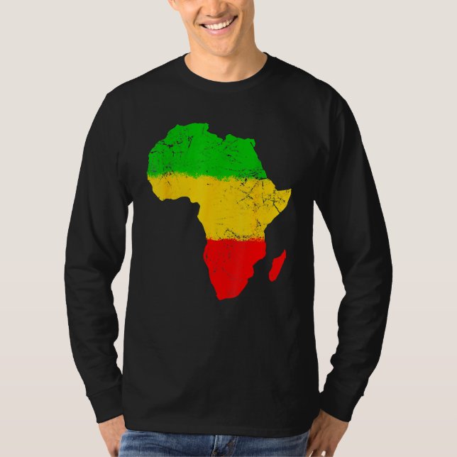 Camiseta Africa Map Black History Month Afro African Pride  (Anverso)