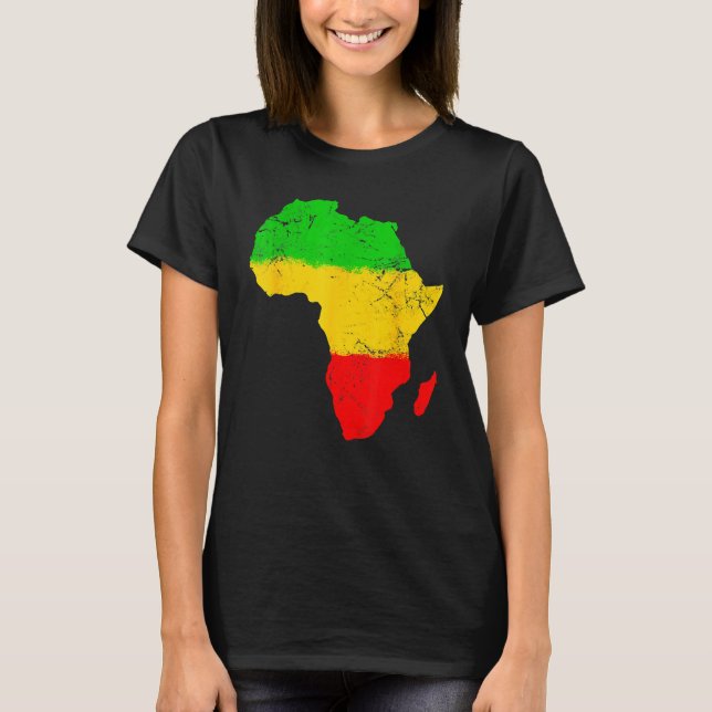 Camiseta Africa Map Black History Month Afro African Pride  (Anverso)