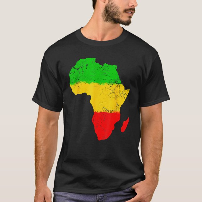 Camiseta Africa Map Black History Month Afro African Pride  (Anverso)