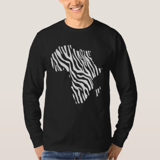Camiseta Africa Map Filled With Zebra White Stripes Print P
