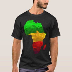 Camiseta Africa Map Green Yellow Red Orgulloso Orgullo Afri