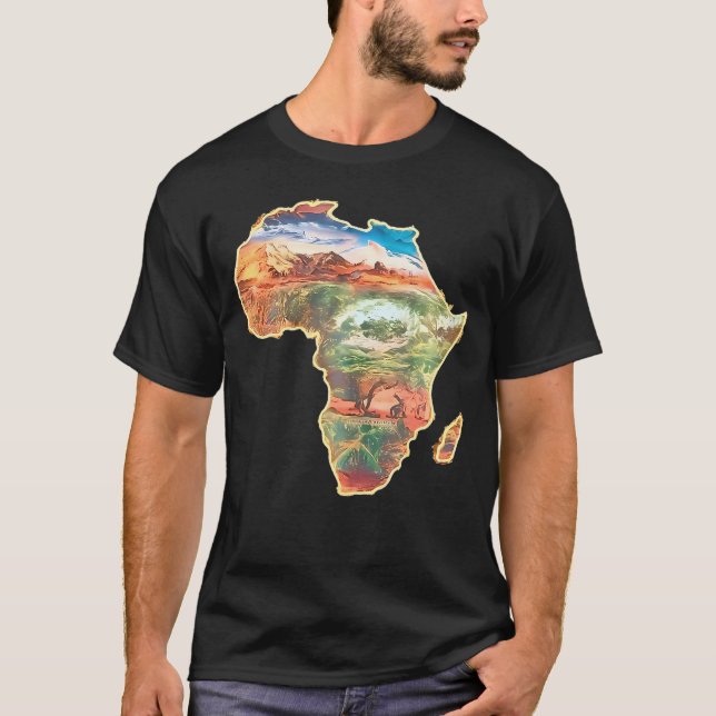 Camiseta Africa Map Green Yellow Red Orgulloso Orgullo Afri (Anverso)