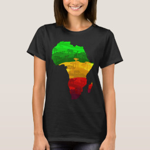 Camiseta Africa Map Green Yellow Red Orgulloso Orgullo Afri