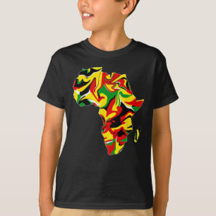 Camiseta Africa Map Green Yellow Red Proud African Prige Ke