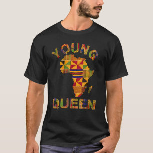 Camiseta Africa Map Kente Cloth For Queen Chicas Kids Afric