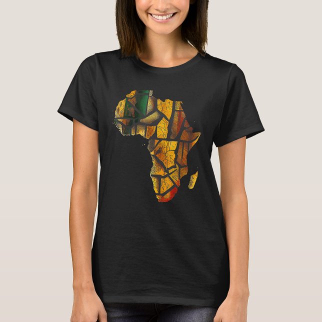 Camiseta Africa Map Kente Cloth Graphic Tees for Men Women  (Anverso)