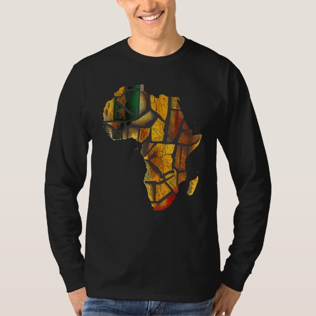 Camiseta Africa Map Kente Cloth Graphic Tees for Men Women  (Anverso)