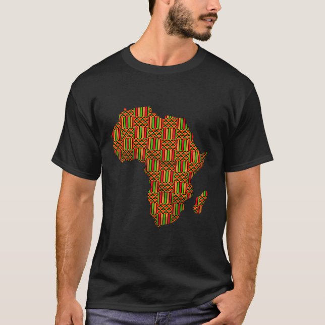 Camiseta Africa Map Kente para African (Anverso)