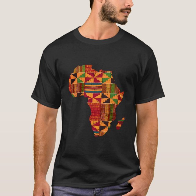Camiseta Africa Map Kente para African (Anverso)