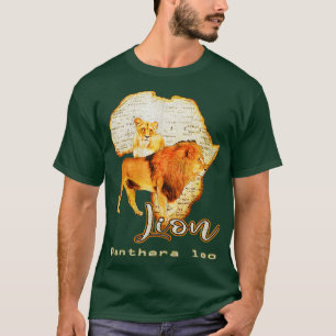 Camiseta Africa Map Lion Safari Savanna Wildlife Zoo Souven