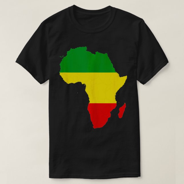 Camiseta Africa Map Red Yellow Green Reggae Rasta Gift (Diseño del anverso)