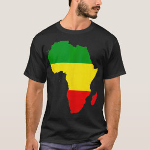 Camiseta Africa Map Red Yellow Green Reggae Rasta Gift