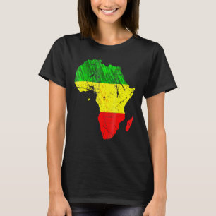 Camiseta Africa Map Reggae Rasta Green Yellow Red Africa Pr