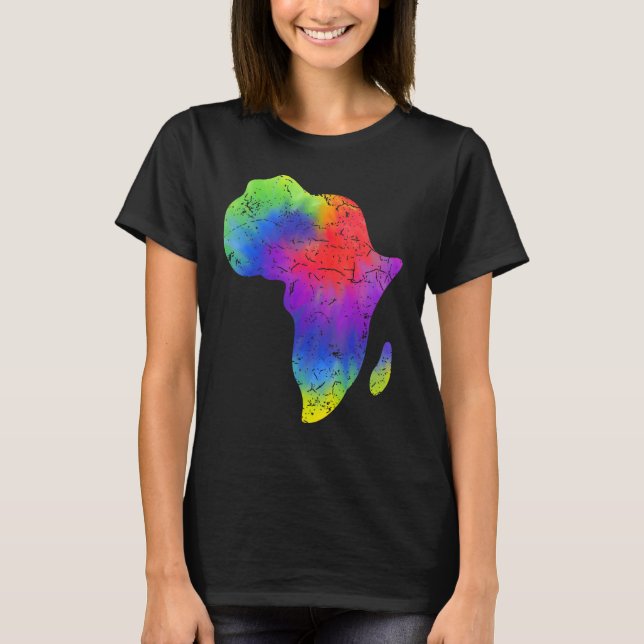 Camiseta Africa Map Reggae Rasta Tie Dye Black African Amer (Anverso)