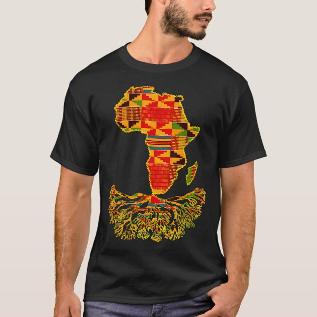 Camiseta Africa Map Traditional Kente Cloth African Roots C (Anverso)