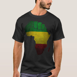 Camiseta África: Mapa África del Poder Negro levantado como