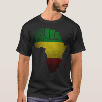 Camiseta África: Mapa África del Poder Negro levantado como