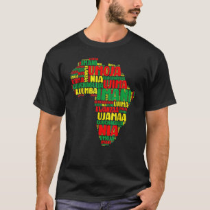 Camiseta África Mapa de siete principios Mujeres afroameric