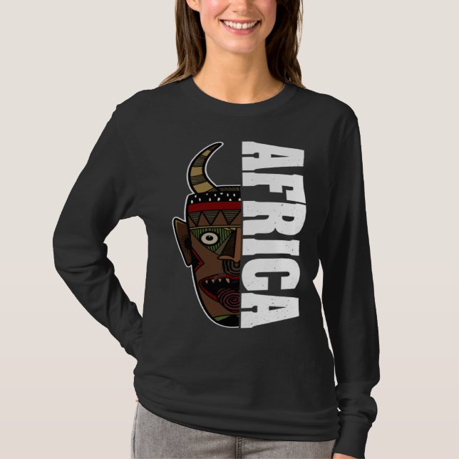 Camiseta Africa Mask African Afro History Reggae Melanin (Anverso)
