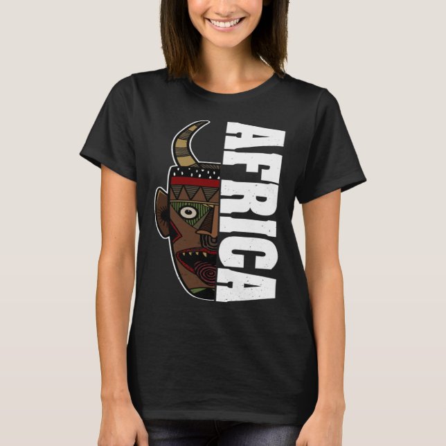Camiseta Africa Mask African Afro History Reggae Melanin (Anverso)